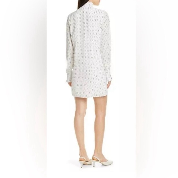 Joie Prynn Porcelain Print Shift Dress Frilly Pleated Long Sleeve XS NWT - Picture 3 of 12